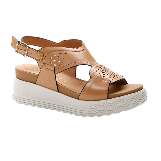Stonefly sandalo da donna con zeppa in pelle Parky 19 Calf 219123 049 abbronzatura scura