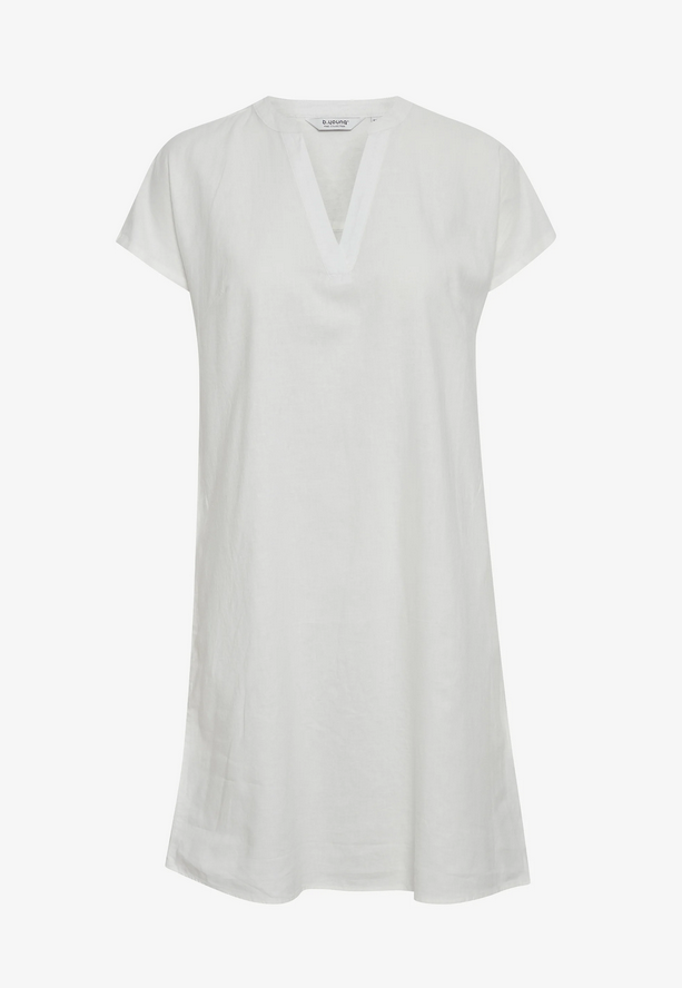 b.young Vestito da donna con scollo a V misto lino Byfalakka V Neck Dress 20811336 114800 off white