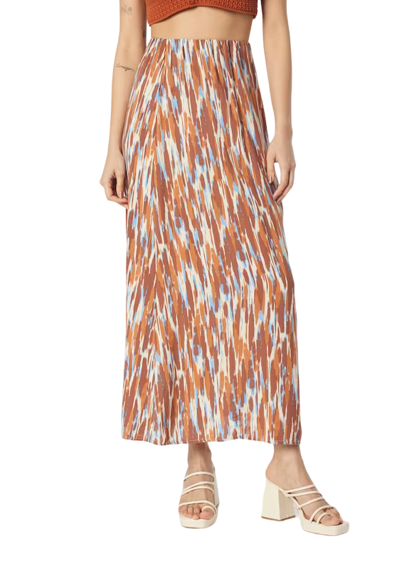 b.young women's medium length skirt Bymmjoella Slit Skirt 20812914 201900 sunburn mix