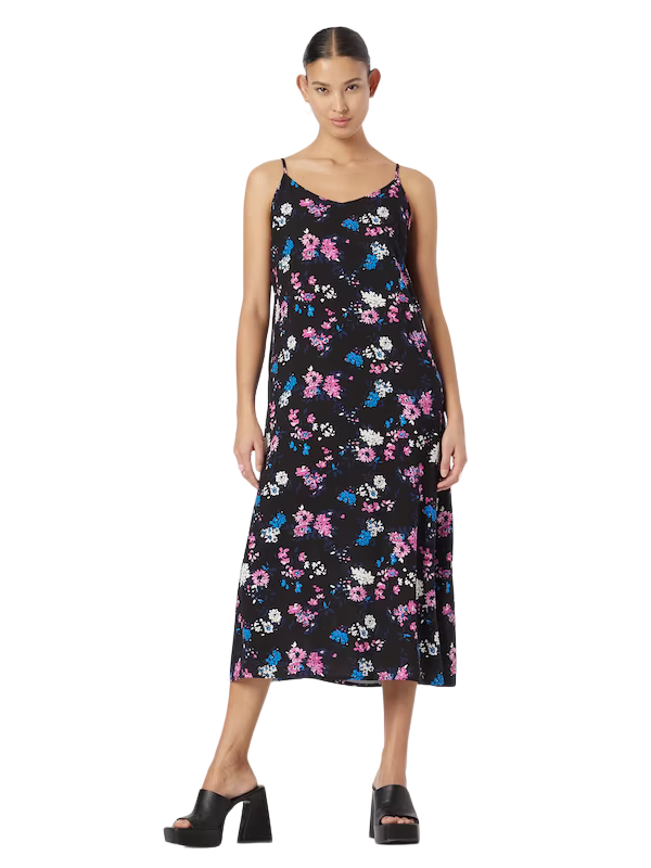 B.young women's dress with braces Slip Dress 20811227 200453 black mix