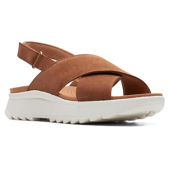 Clarks sandalo da donna Dash Lite Wish 171950 4 dark tan suede