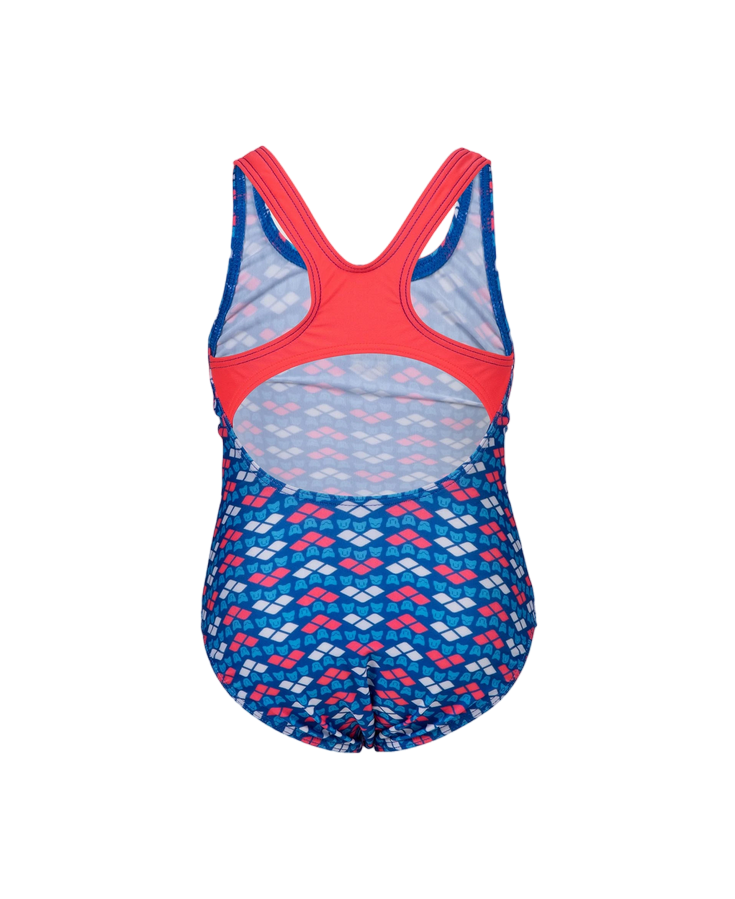 Arena Frienda girl's one-piece swimsuit with Star print 006302800 fluo red-multi