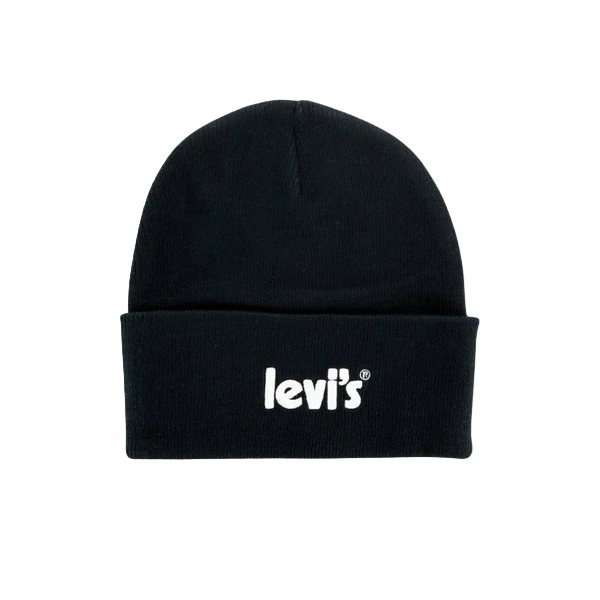 Levi's Berretto a cuffia con scritta ricamata 9A8513 023 nero