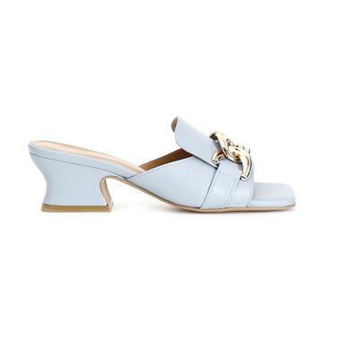 CafèNoir leather slipper with chain C1 LB4207 B015 light blue