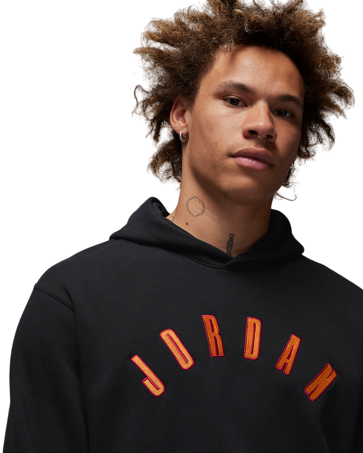 Jordan Flight MVP men's hoodie with kangaroo pockets FB6996-010 black-orange
