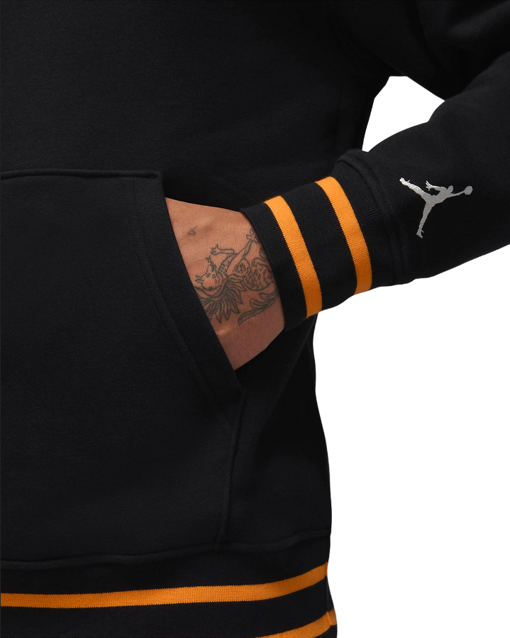 Jordan Flight MVP men's hoodie with kangaroo pockets FB6996-010 black-orange