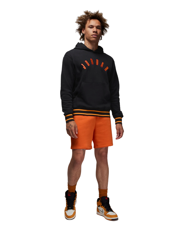 Jordan Flight MVP men's hoodie with kangaroo pockets FB6996-010 black-orange