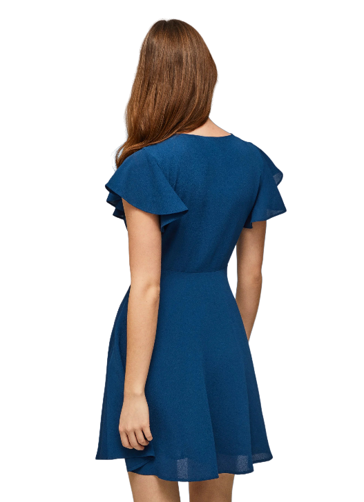 Pepe Jeans Women's dress with crossed neckline Patrizia PL953269 588 ocean blue