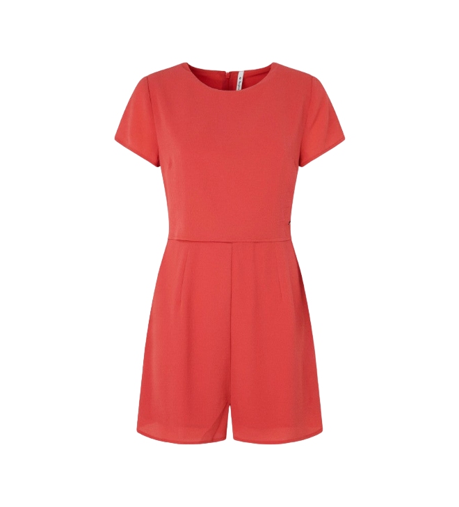 Pepe Jeans Tuta corta da donna in tessuto crepe Pernella PL230442 217 studio red