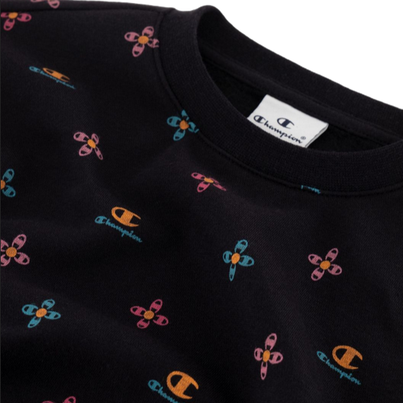 Champion tuta sportiva da ragazza con felpa girocollo 404835 KL001 nero