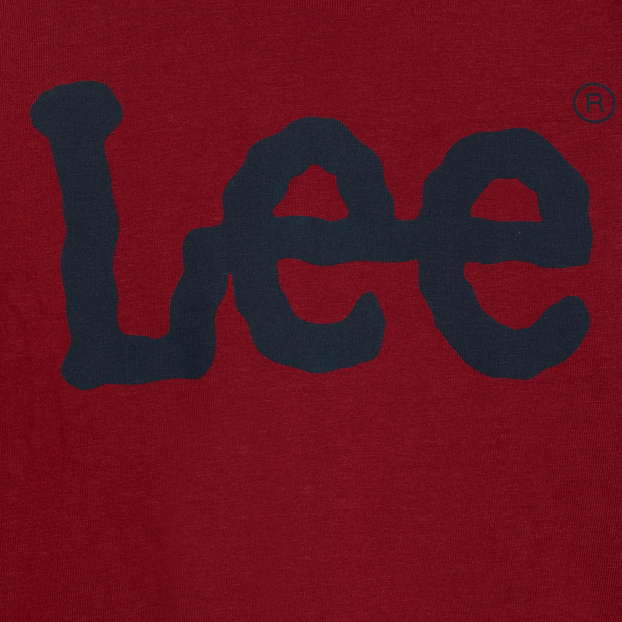 Lee Kids long sleeve t-shirt for boys with Wobbly Graphic Logo LEE0004 B78 ruby