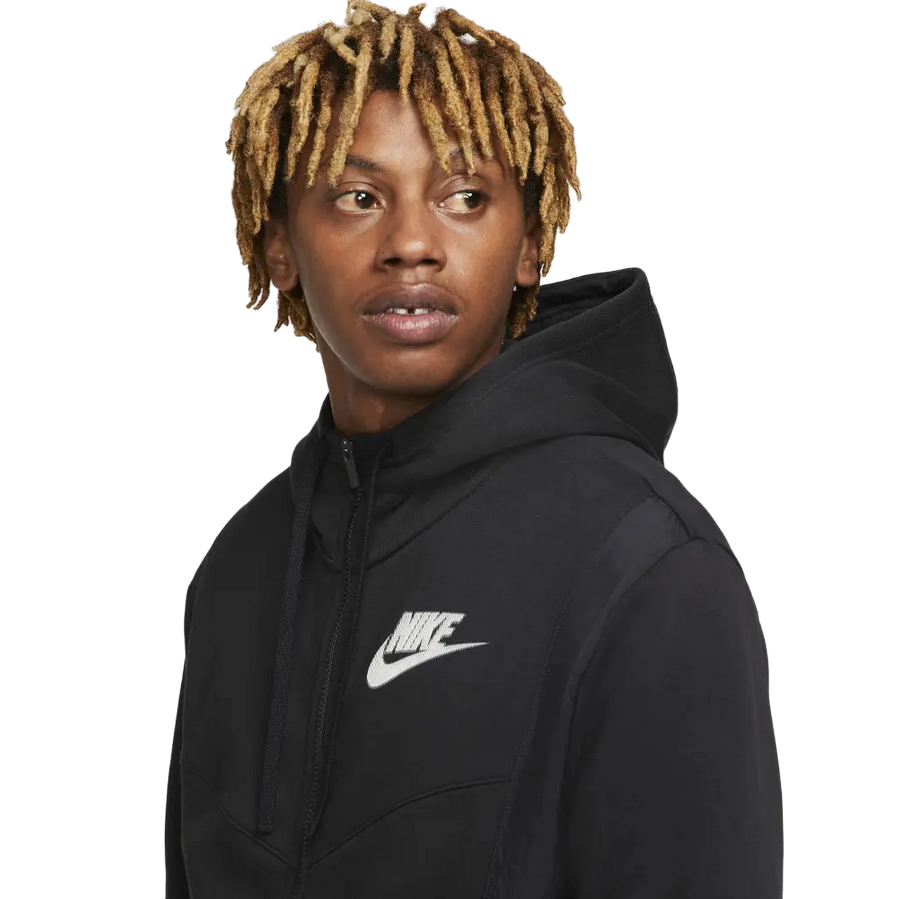 Nike Felpa da uomo con cappuccio e cerniera intera Hybrid DO7228-010 nero