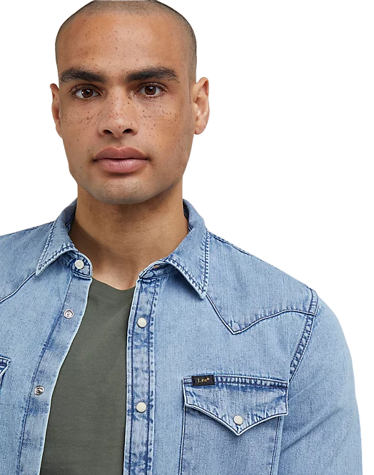 Lee Western men's denim shirt 112341774 light blue