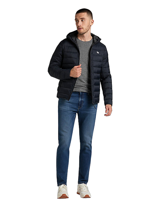Lee men's light down jacket with hood Puffer L87HSZ01 black