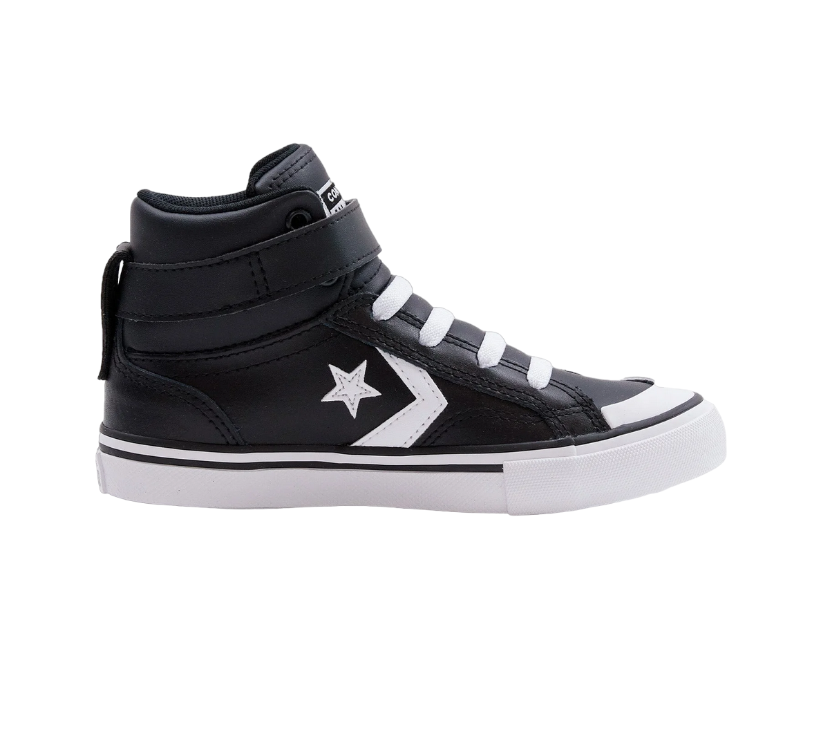 Converse scarpa sneakers alta con laccio elastico e velcro da ragazzo Pro Blaze A01074C nero-bianco