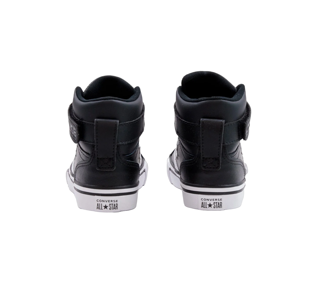 Converse scarpa sneakers alta con laccio elastico e velcro da ragazzo Pro Blaze A01074C nero-bianco