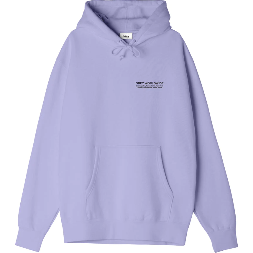 Obey Felpa con cappuccio da uomo Città del Mondo 112843572 lavanda