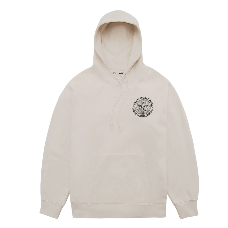 Obey Felpa con cappuccio da uomo Worldwide Globe 112843543E A608600 naturale