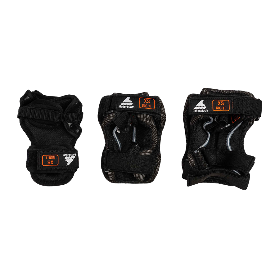 Set 3 pezzi Rollerblade protezioni per pattini per bambini 069P0200100 nero, kit completo con ginocchiere, gomitiere e parapolsi per massima sicurezza durante il pattinaggio