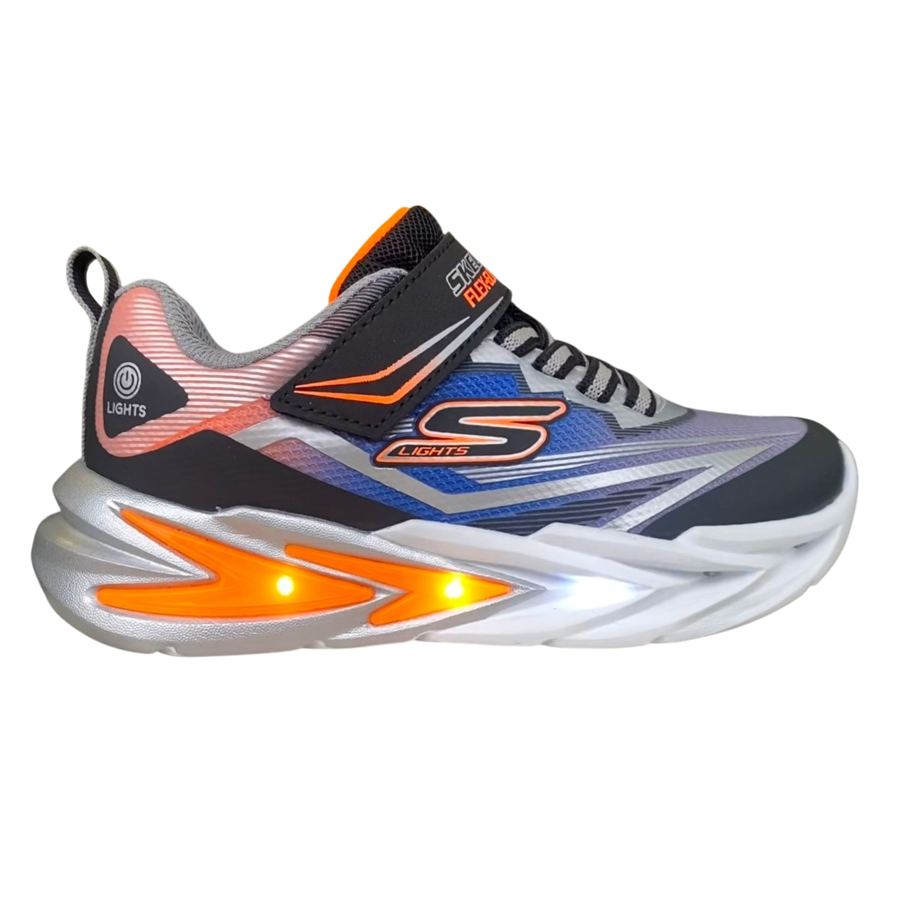 Skechers scarpa da ginnastica da bambino con luci S Light Flex Glow Ultra 400139L/BKS nero-argento