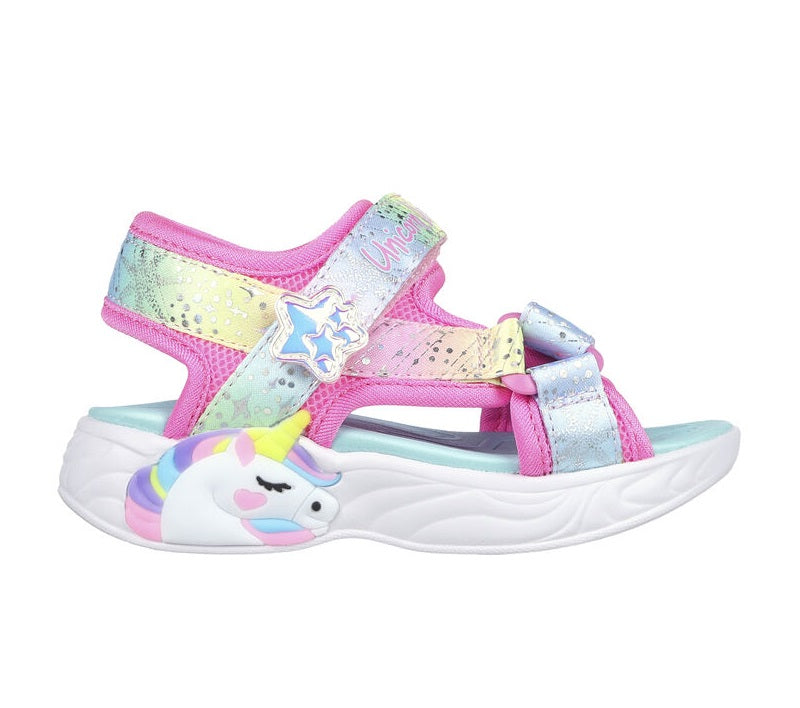 Skechers sandalo da bambina Unicorn Dreams Majestic Bliss 302682N/PKMT rosa/multicolore