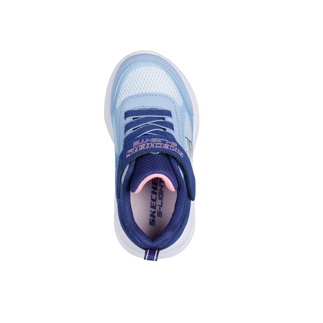 Skechers scarpa da ginnastica con le luci da bambina Sola Glow Ombre Deluxe 303714N/NVLB blu-celeste