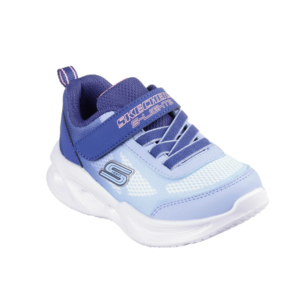 Skechers scarpa da ginnastica con le luci da bambina Sola Glow Ombre Deluxe 303714N/NVLB blu-celeste