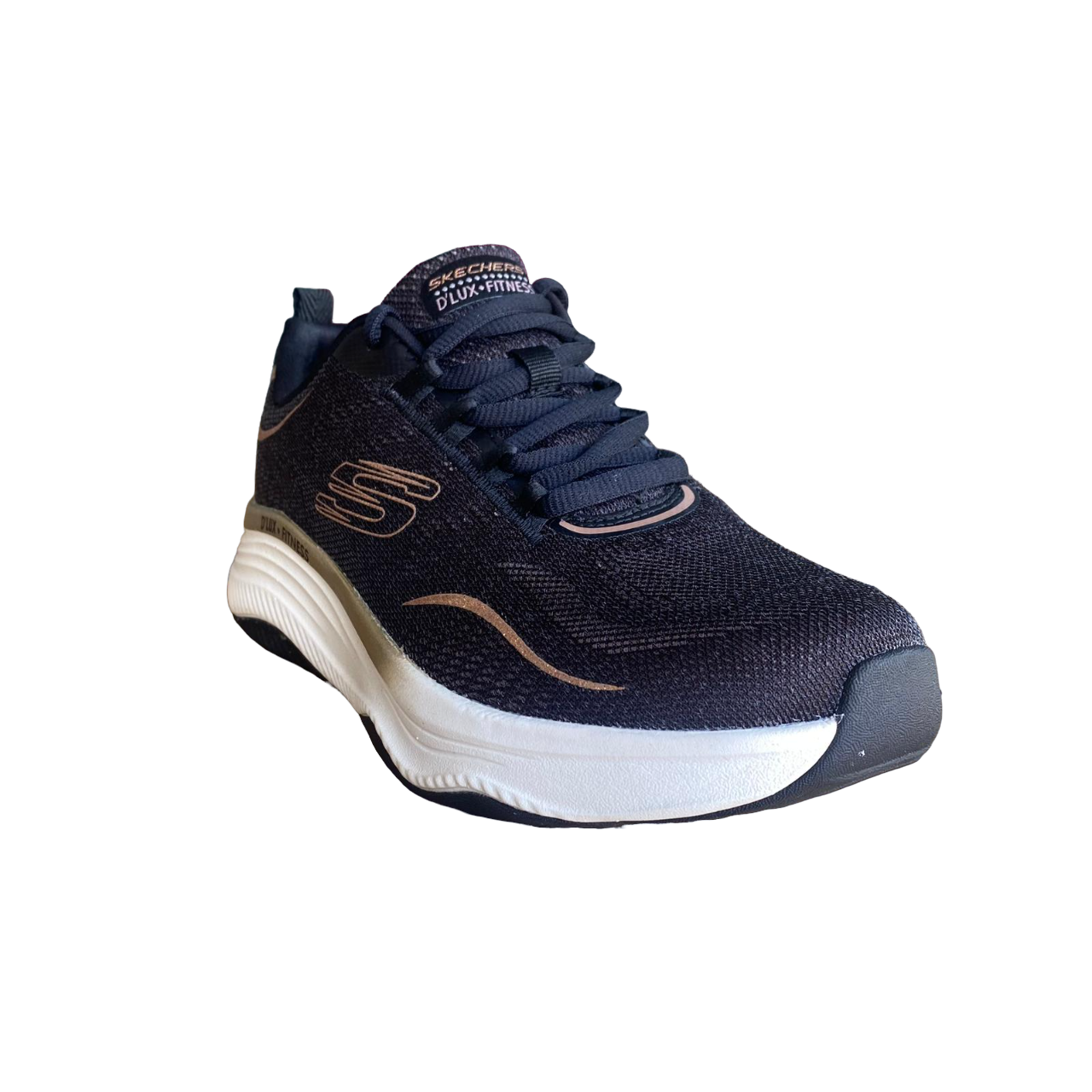 Skechers women's gym shoe D'Lux Fitness Pure Glam 149837/BKRG black pink gold