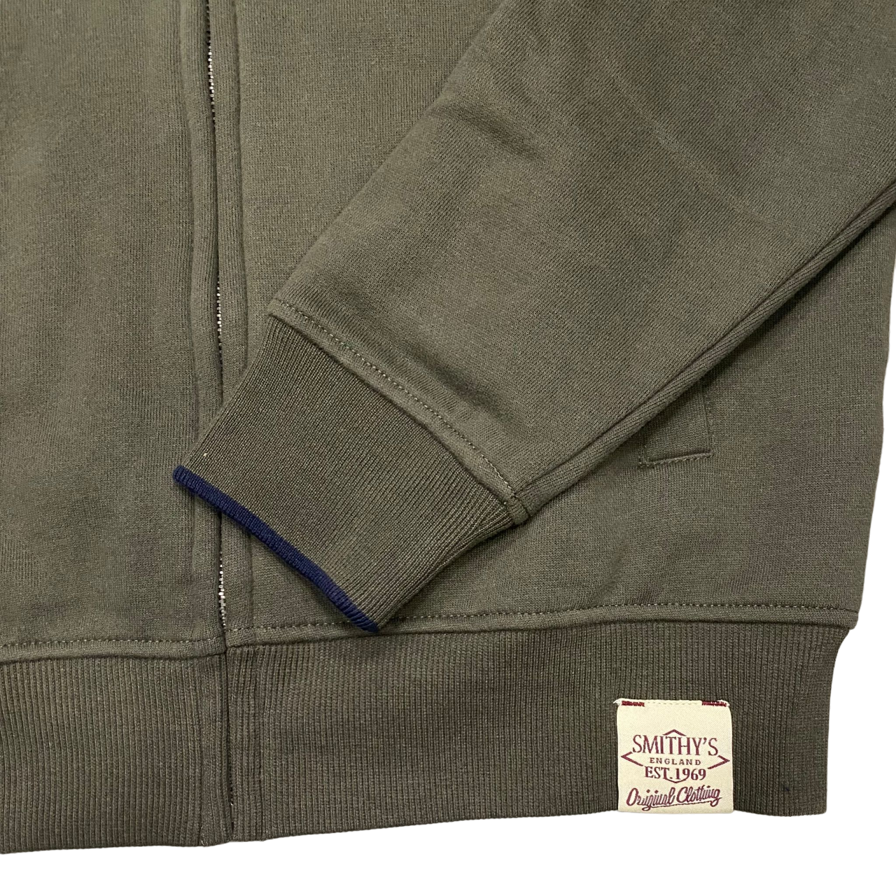 Smithy's felpa con cerniera intera da uomo verde militare