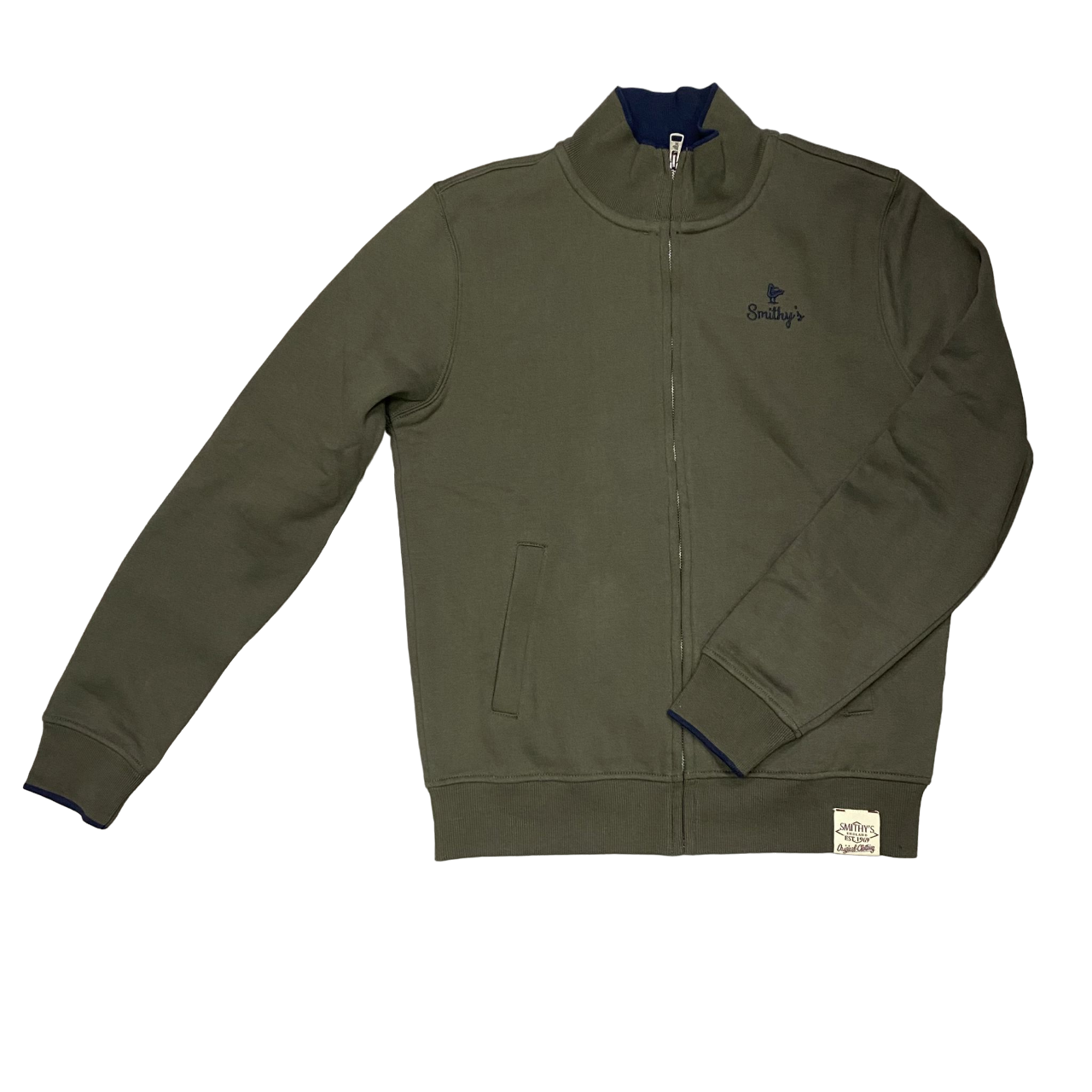 Smithy's felpa con cerniera intera da uomo verde militare