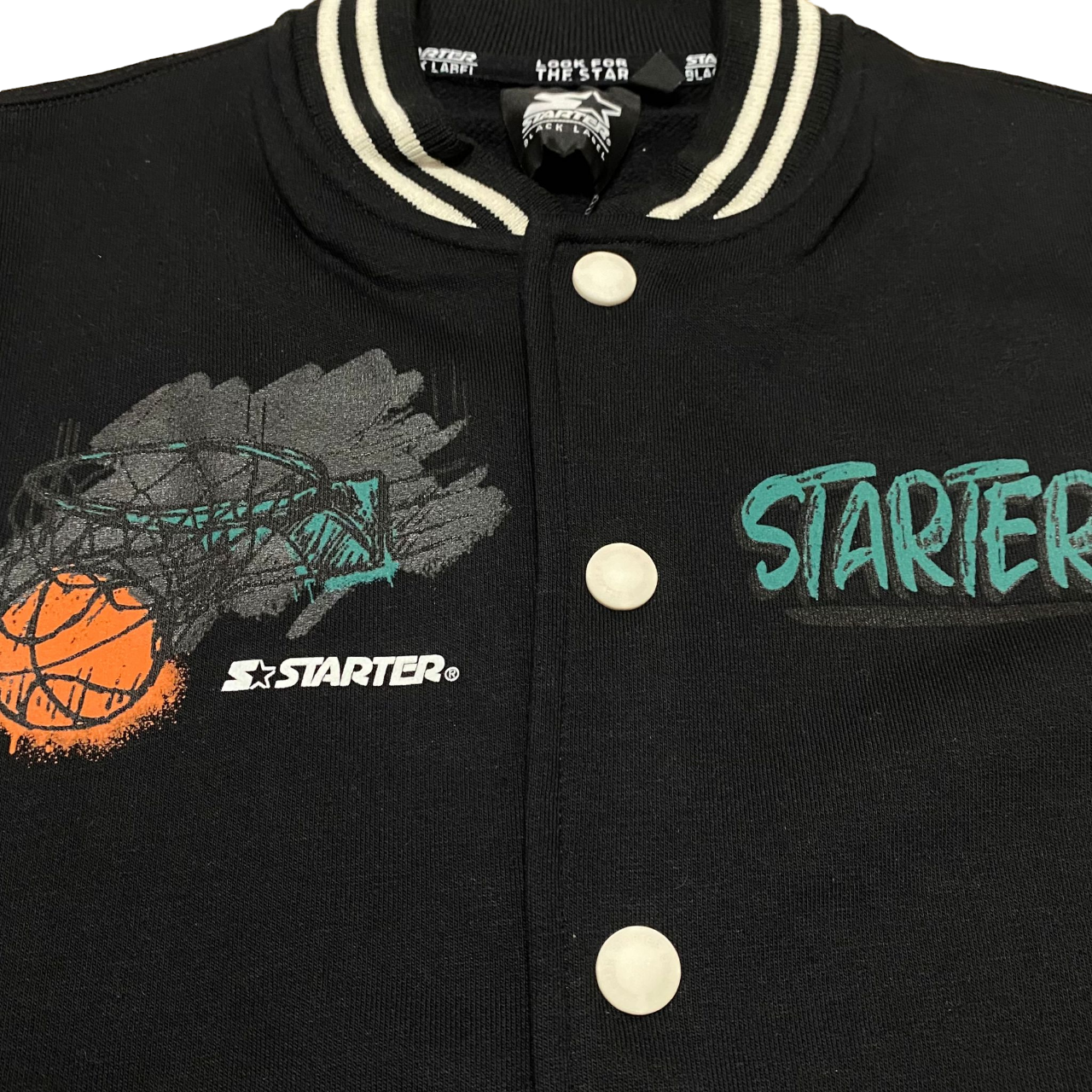 Starter bomber in felpa da ragazzo con bottoni 1299 nero