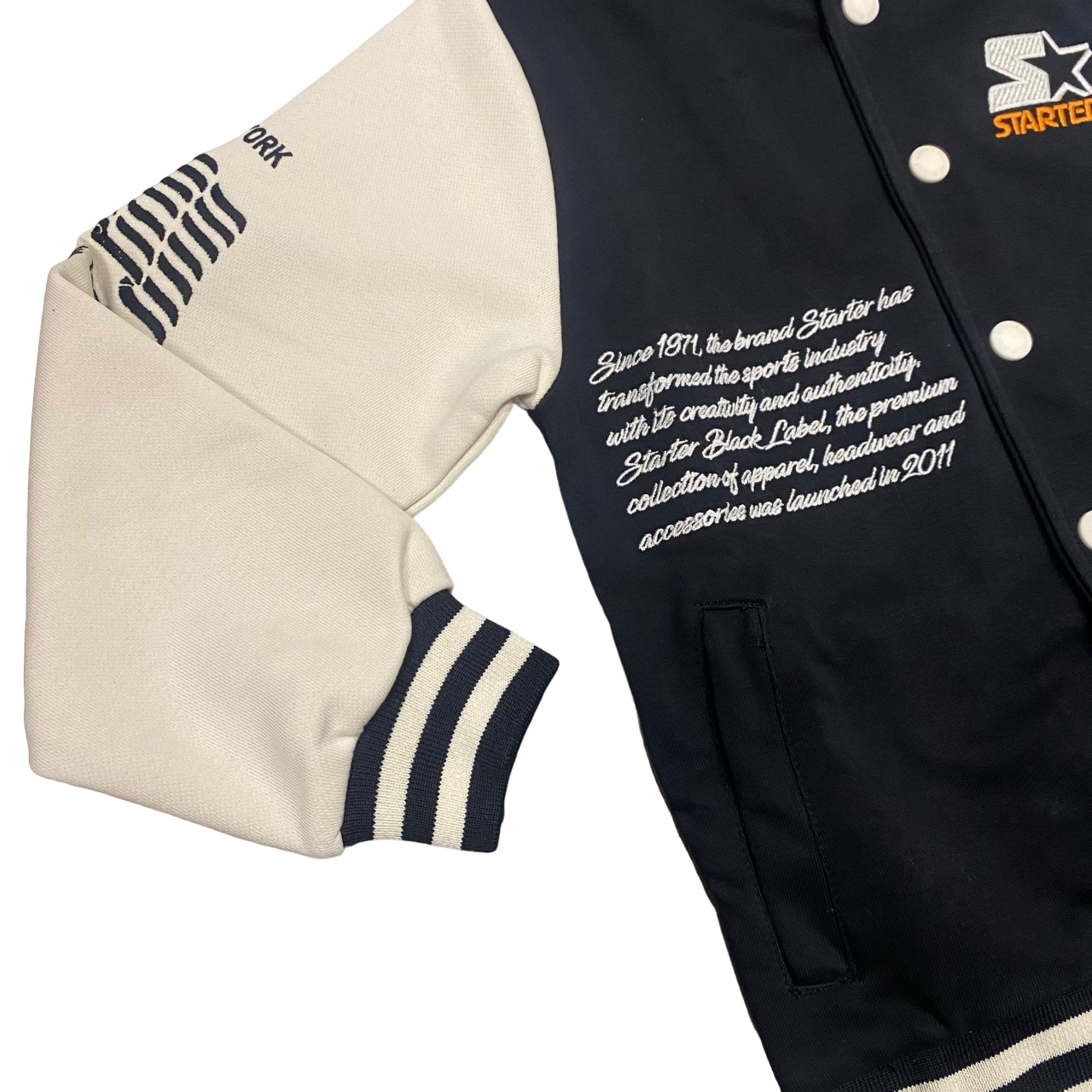 Starter giacca bomber in felpa da ragazzo Varsity nero