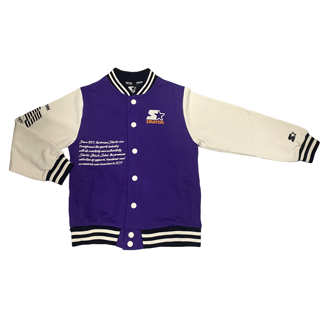 Starter giacca bomber in felpa da ragazzo Varsity viola