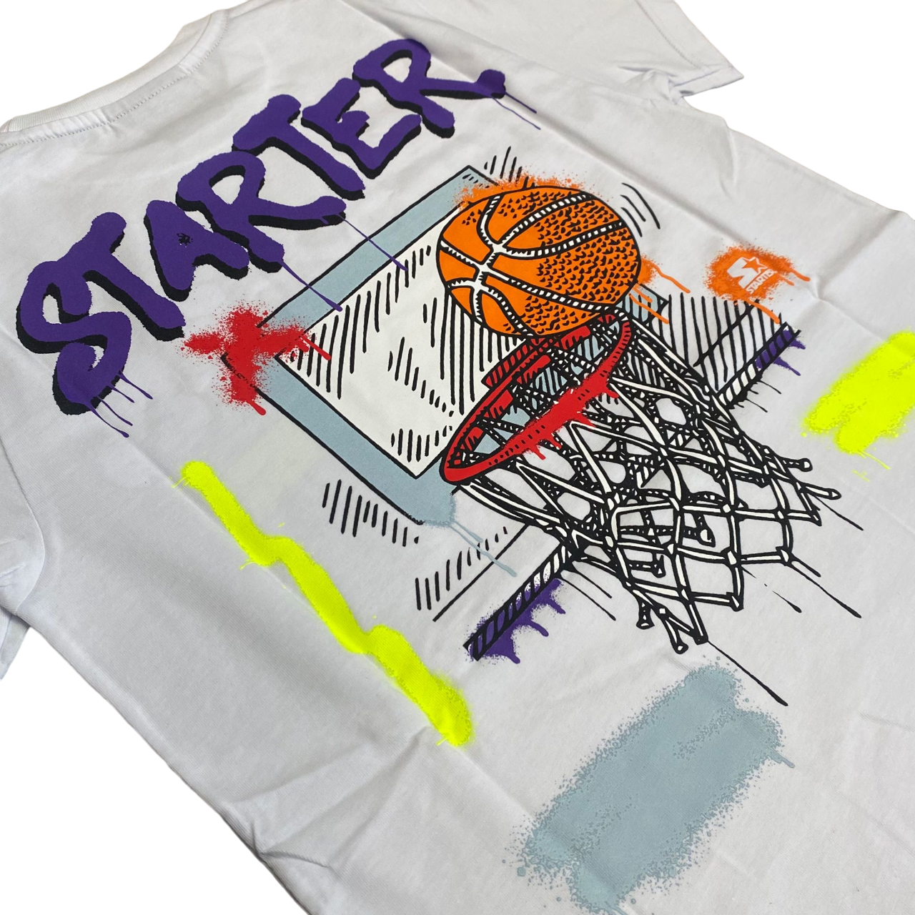 Starter short sleeve t-shirt for boys with print 1261 white