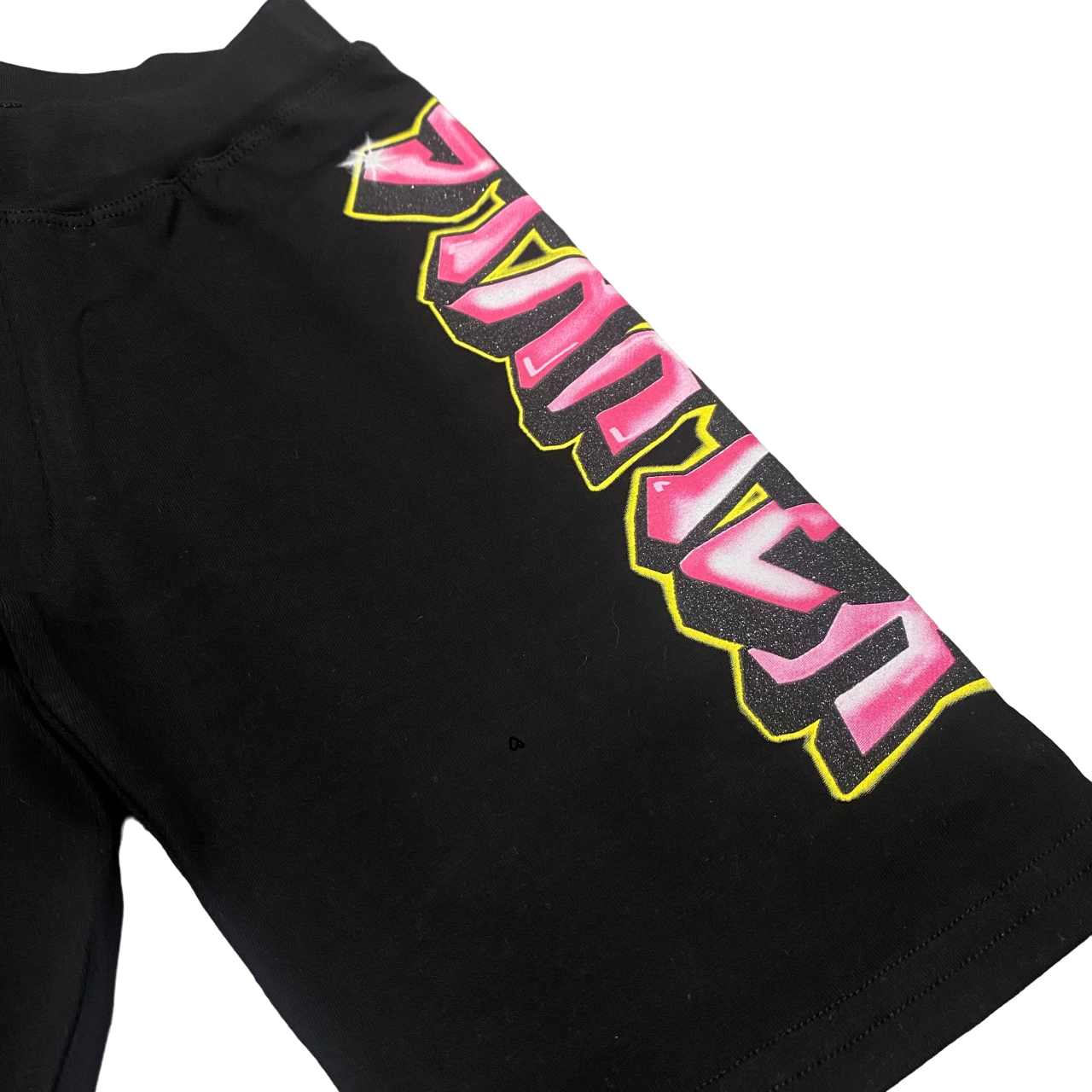 Starter pantalone sportivo ciclista da ragazza con stampa laterale nero
