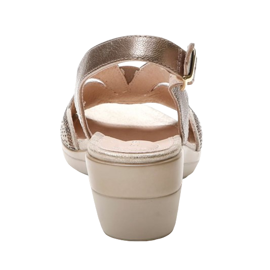 Stonefly Sandalo casual da donna in pelle laminata Vanity III 30 Goat 219076 Z00 beige