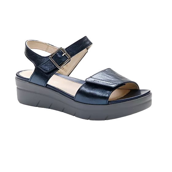 Stonefly sandalo casual da donna Aqua III 2 Laminata 108232 131 blu vista laterale