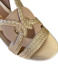 Stonefly sandalo da donna con tomaia intrecciata con zeppa PARKY 24 220895-BUK oro