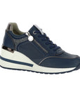 Stonefly scarpa sneakers da donna Mina nappa 222494 144 blu - Profilo 3/4