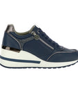 Stonefly scarpa sneakers da donna Mina nappa 222494 144 blu - Profilo Laterale Esterno