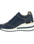 Stonefly scarpa sneakers da donna Mina nappa 222494 144 blu - Profilo Laterale Interno