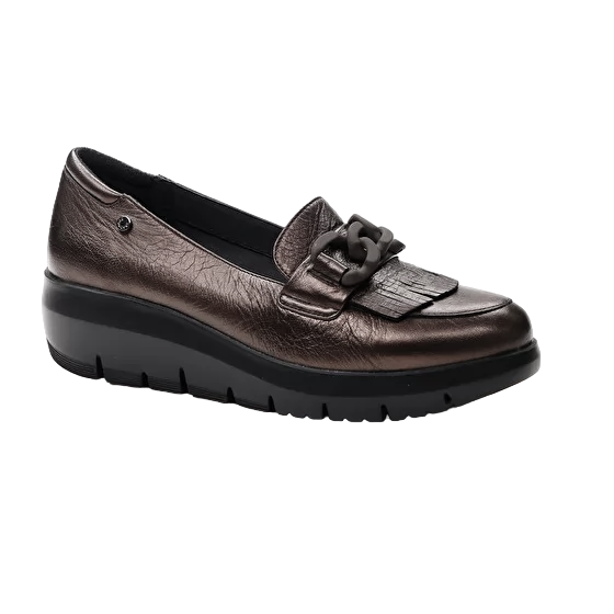 Stonefly mocassino da donna Plume 13 lin pelle laminata Plume 218215 410 marrone