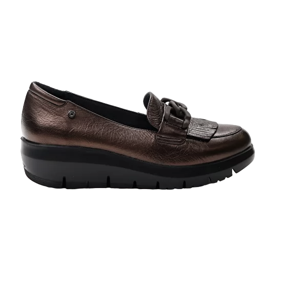 Stonefly mocassino da donna Plume 13 lin pelle laminata Plume 218215 410 marrone