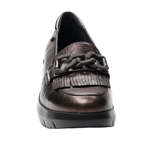Stonefly mocassino da donna Plume 13 lin pelle laminata Plume 218215 410 marrone