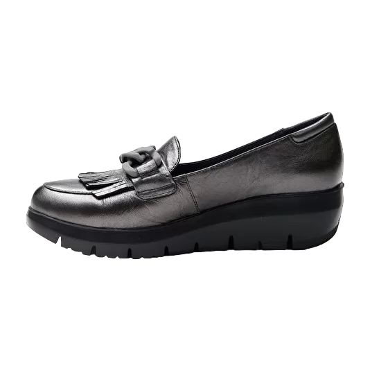 Stonefly mocassino da donna in pelle Plume 13 Lamoinated 218215 Z41 carbone