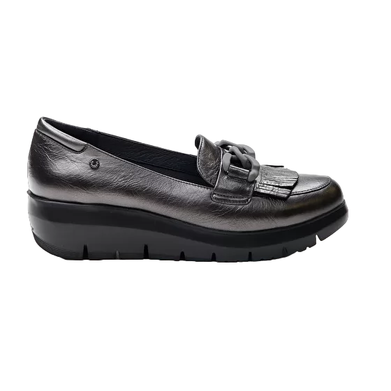 Stonefly mocassino da donna in pelle Plume 13 Lamoinated 218215 Z41 carbone