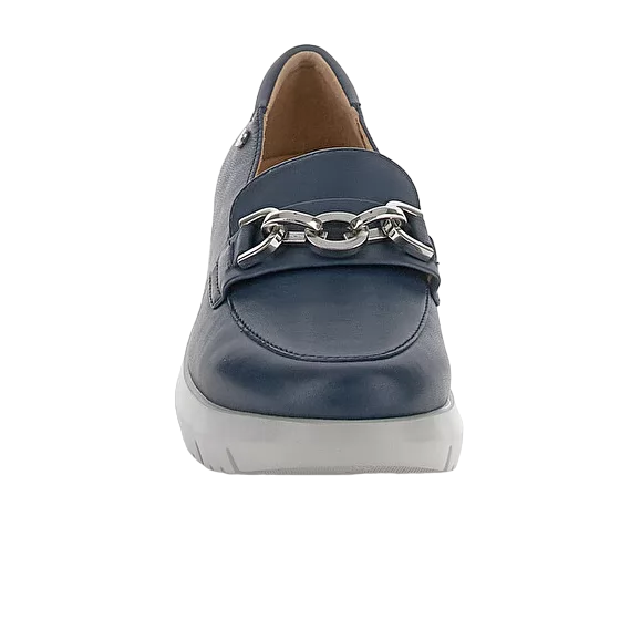Stonefly scarpa Mocassino in pelle da donna con catena Plume 26 220757 144 blu