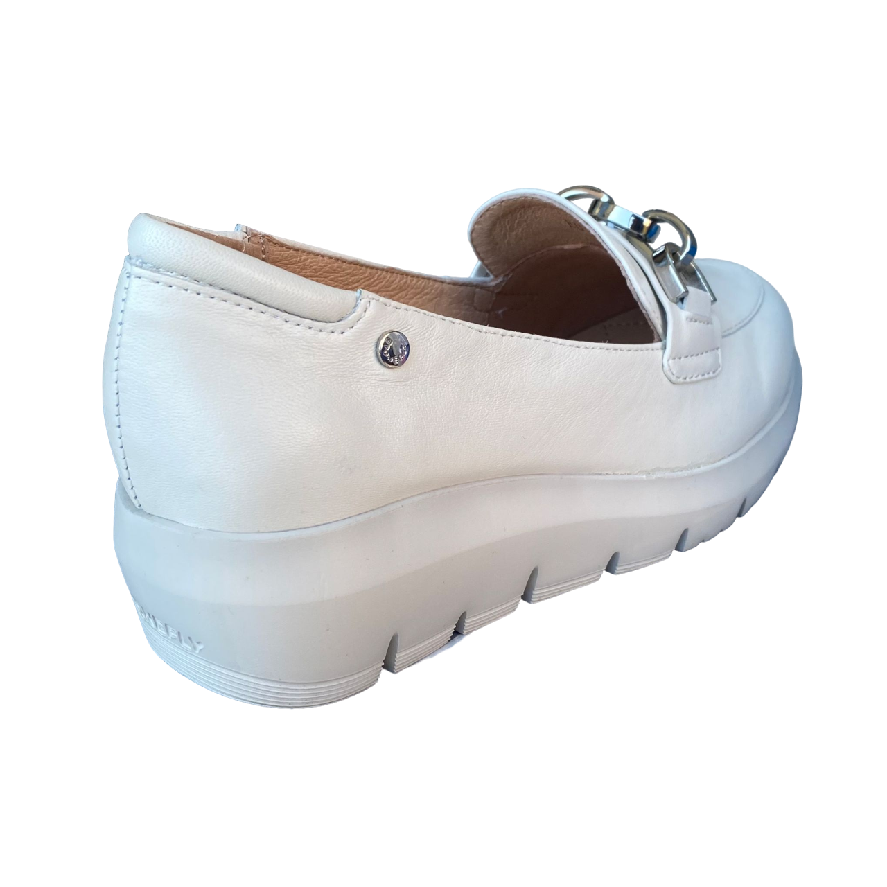 Stonefly scarpa Mocassino in pelle da donna con catena Plume 26 220757 346 grigio