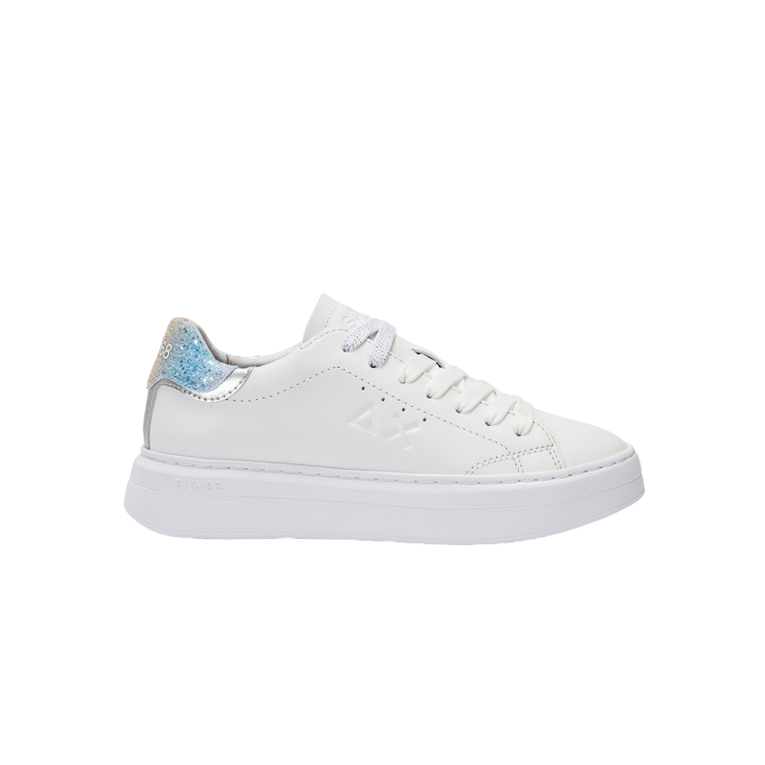 Sun68 scarpa sneakers da donna Grace Leather bianco-argento