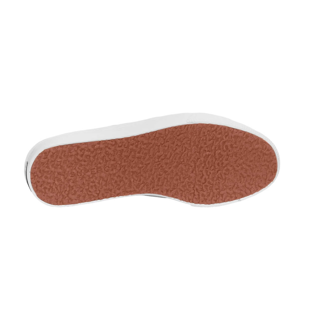 Superga 2790 Cotw bianche da donna con zeppa 4cm, modello S9111LW 901, vista suola in gomma vulcanizzata